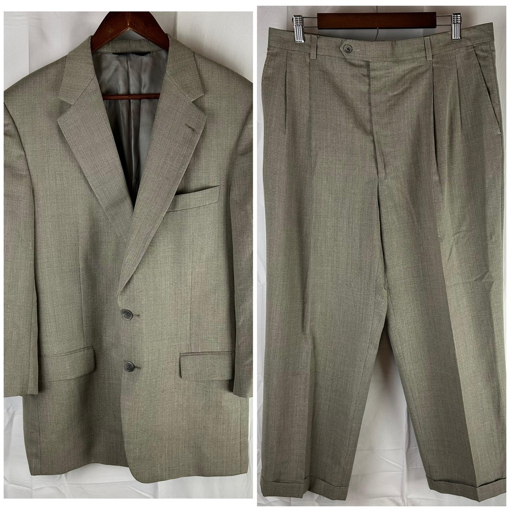 Burberry London Suit‎ Mens 42 Long 34W Gray Wool 2 Piece Classic Fit